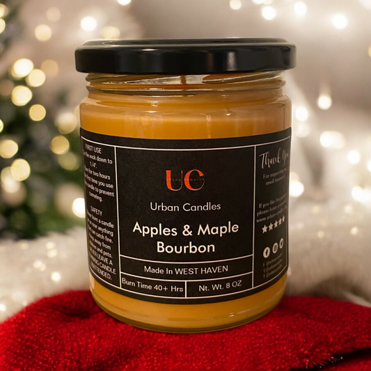Apples & Maple Bourbon Scented Candle - Hand-Poured 8 oz