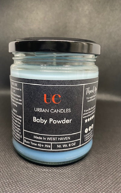 Baby Powder Scented Candle - Hand-Poured Soy Blend 8 oz