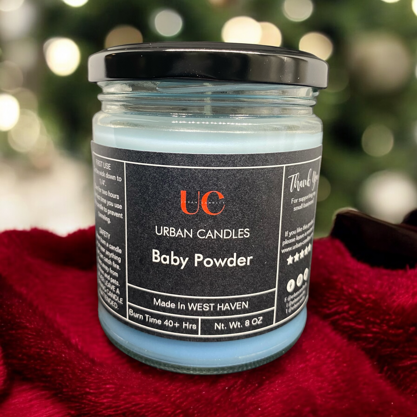 Baby Powder Scented Candle - Hand-Poured Soy Blend 8 oz