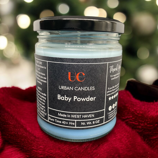 Baby Powder Scented Candle - Hand-Poured Soy Blend 8 oz