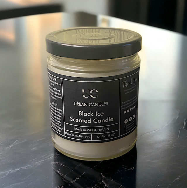 Urban Onyx / Black Ice Scented Candle 8 oz by Urban Candles - hand-poured soy blend
