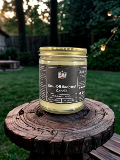 Buzz-Off Backyard Scented Candle 8 oz by Urban Candles - hand-poured soy blend