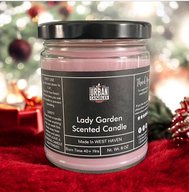 Lady Garden Scented Candle 8 oz by Urban Candles - hand-poured soy blend