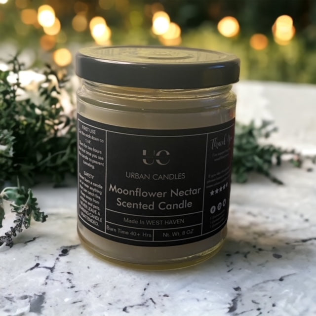 Moonflower Nectar Scented Candle 8 oz by Urban Candles - hand-poured soy blend