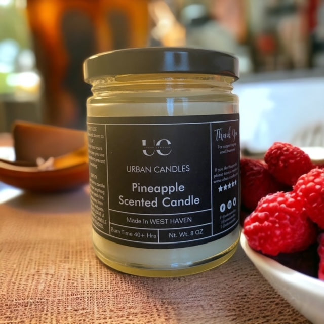Pineapple Scented Candle 8 oz by Urban Candles - hand-poured soy blend