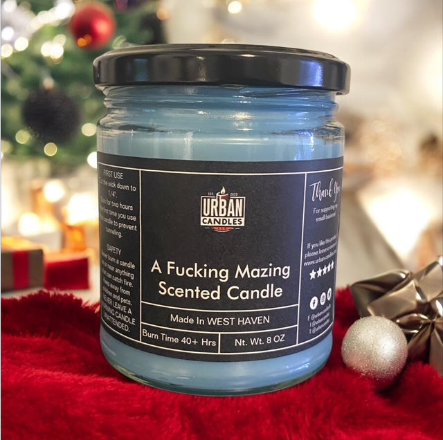 Nag Champa Sea Salt Scented Candle - Hand-Poured 8 oz by Urban Candles - hand-poured soy blend candle